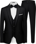 MAGE MALE Men's 3 Piece Slim Fit Suit Set - Classic One Button Blazer
