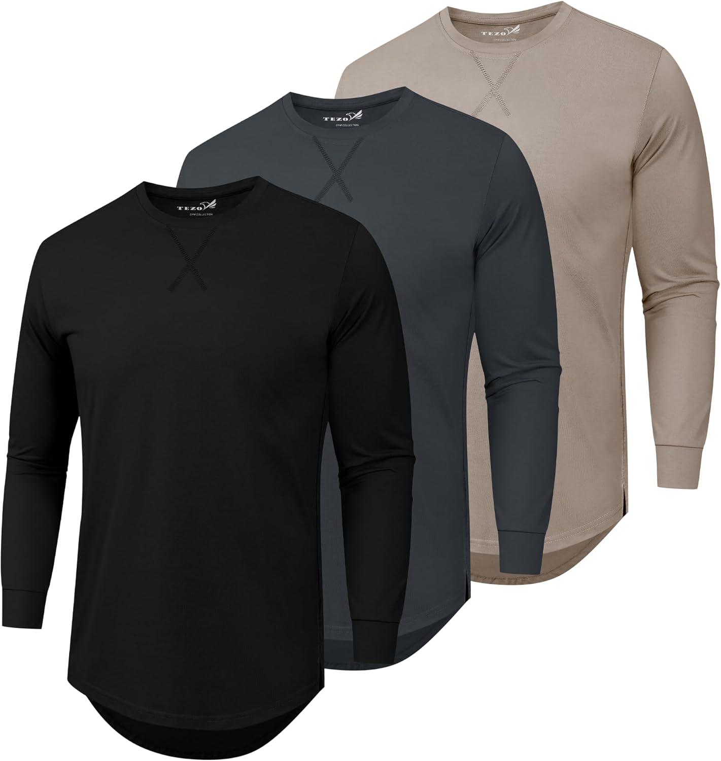 Mens 3 Pack Casual Crew Neck T-Shirts for Everyday Style