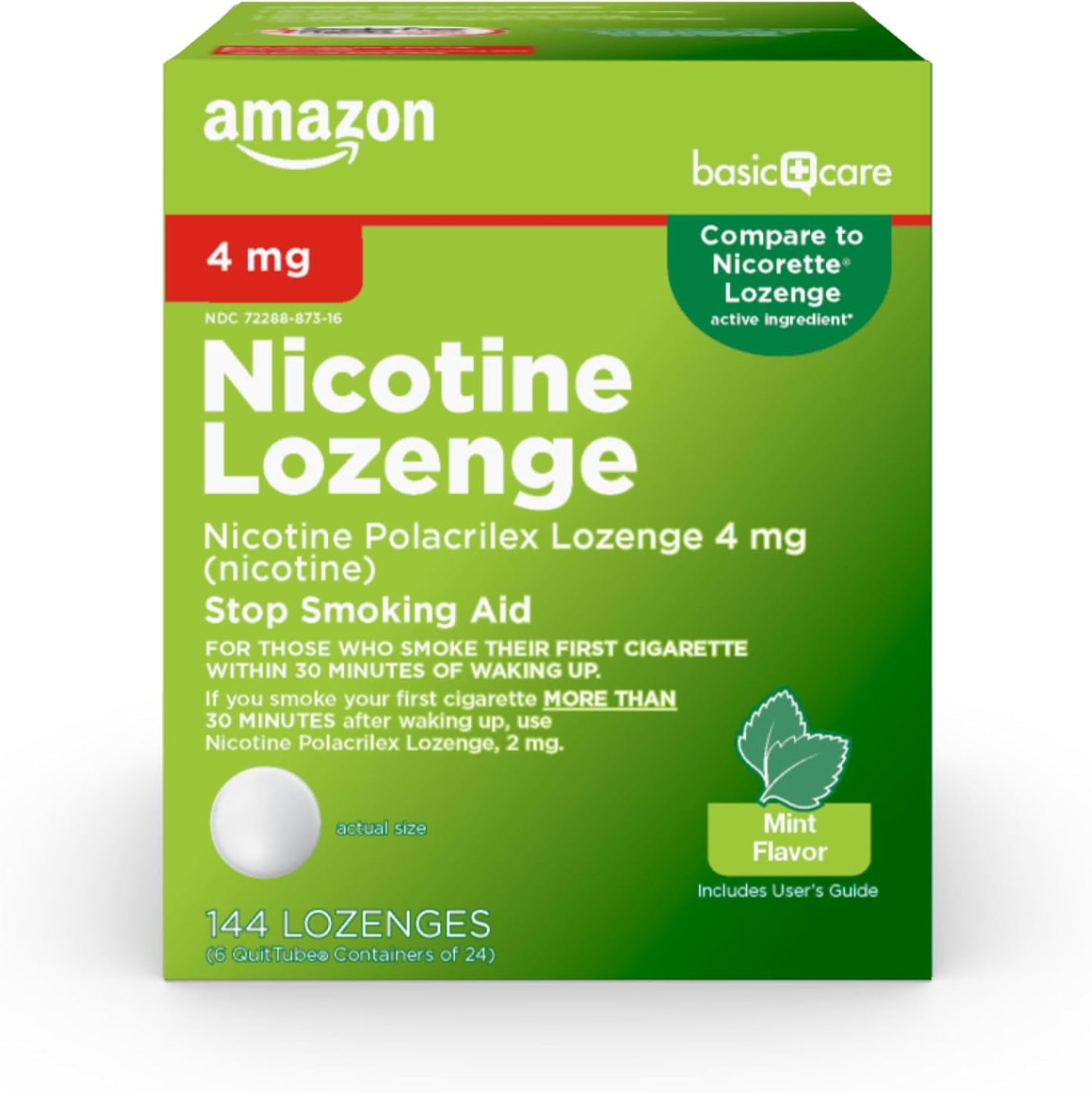 Nicotine Polacrilex Lozenges 4 mg Mint Flavor Stop Smoking Aid