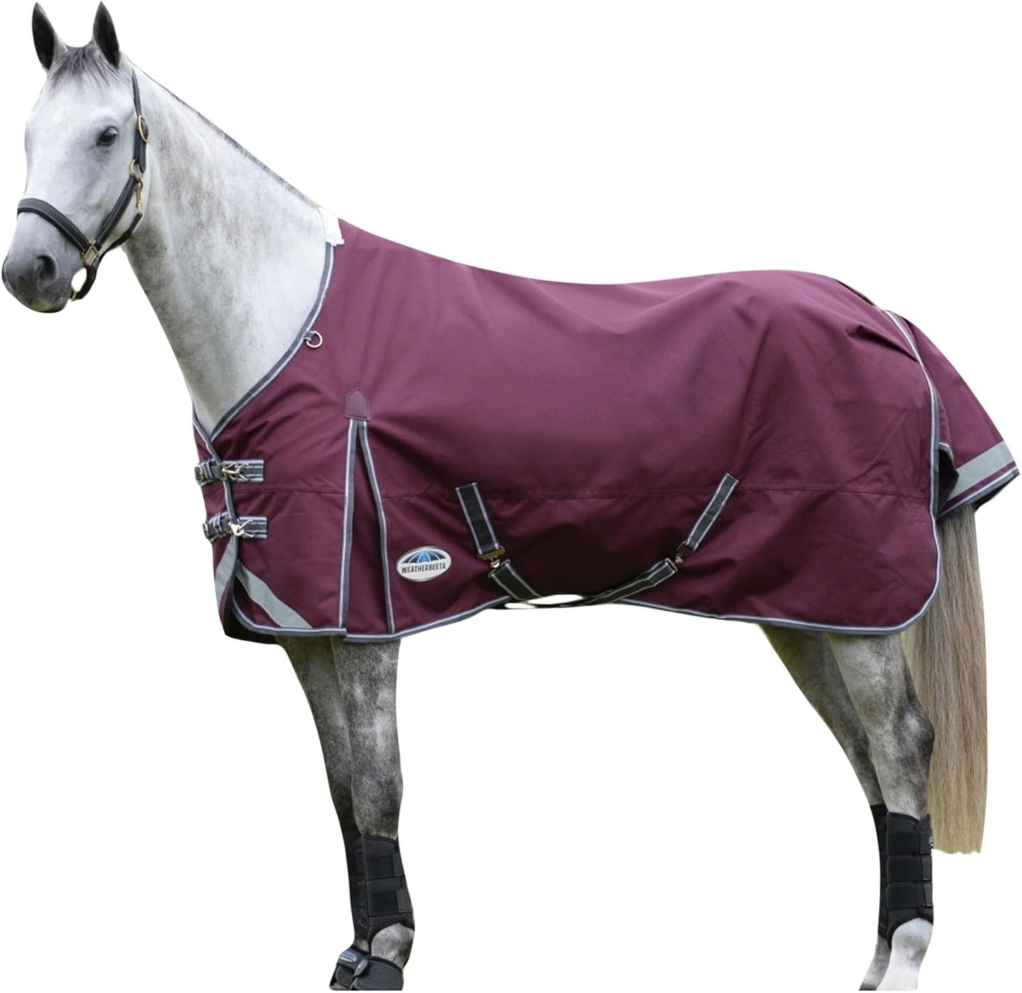 Maroon/Grey/White 75 Lite Horse Blanket by Weatherbeeta