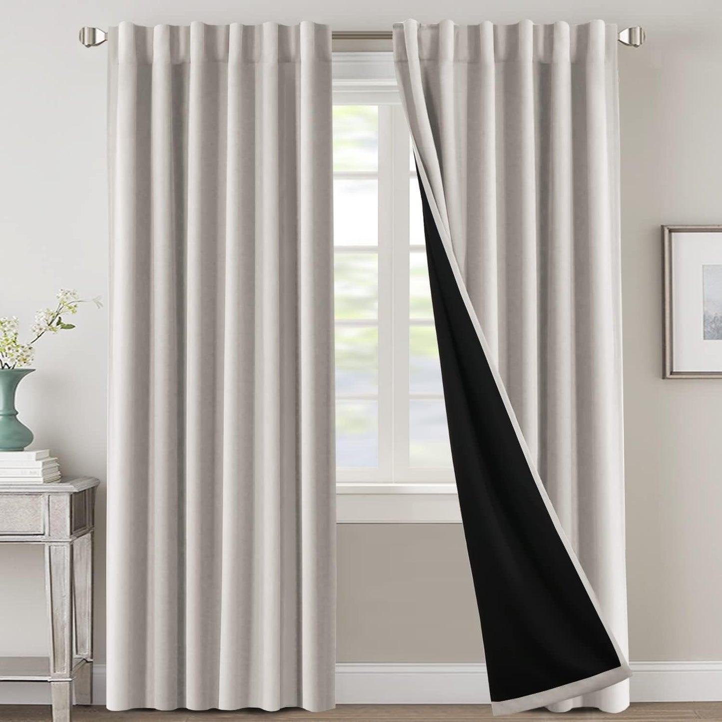 H.VERSAILTEX 100% Blackout Curtains for Bedroom and Living Room