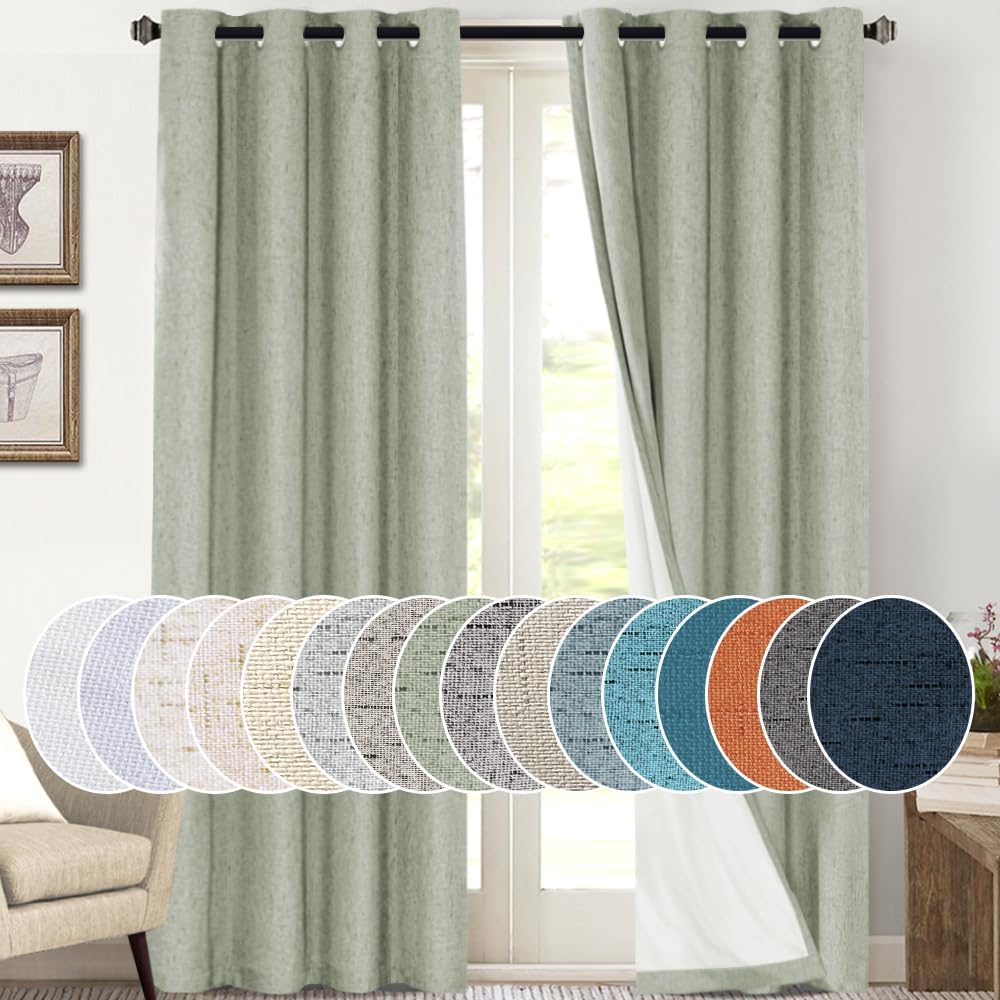 PrinceDeco Blackout Curtains 108 Inches Long for Bedroom