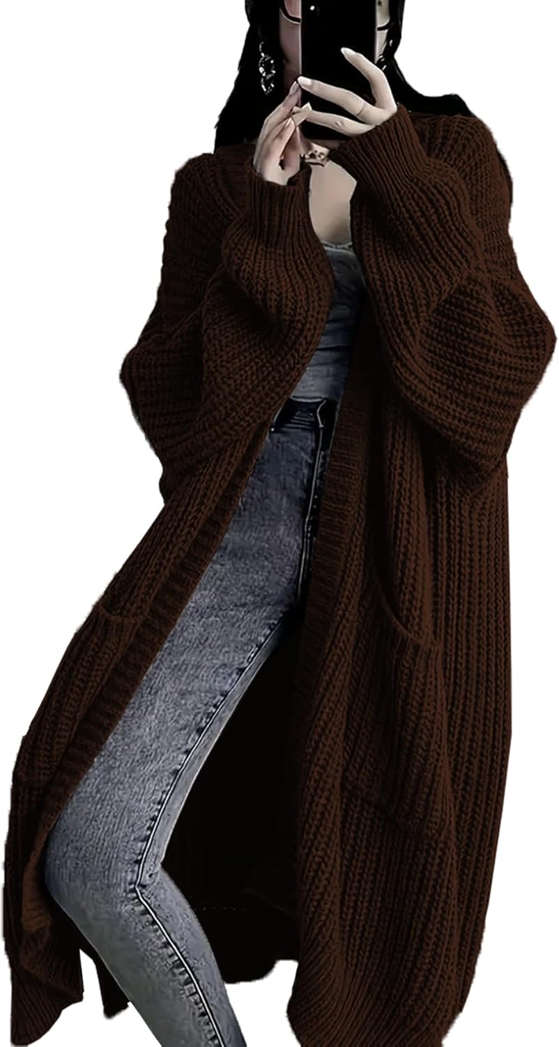 Womens Long Cardigan Sweaters Open Front Oversized Duster