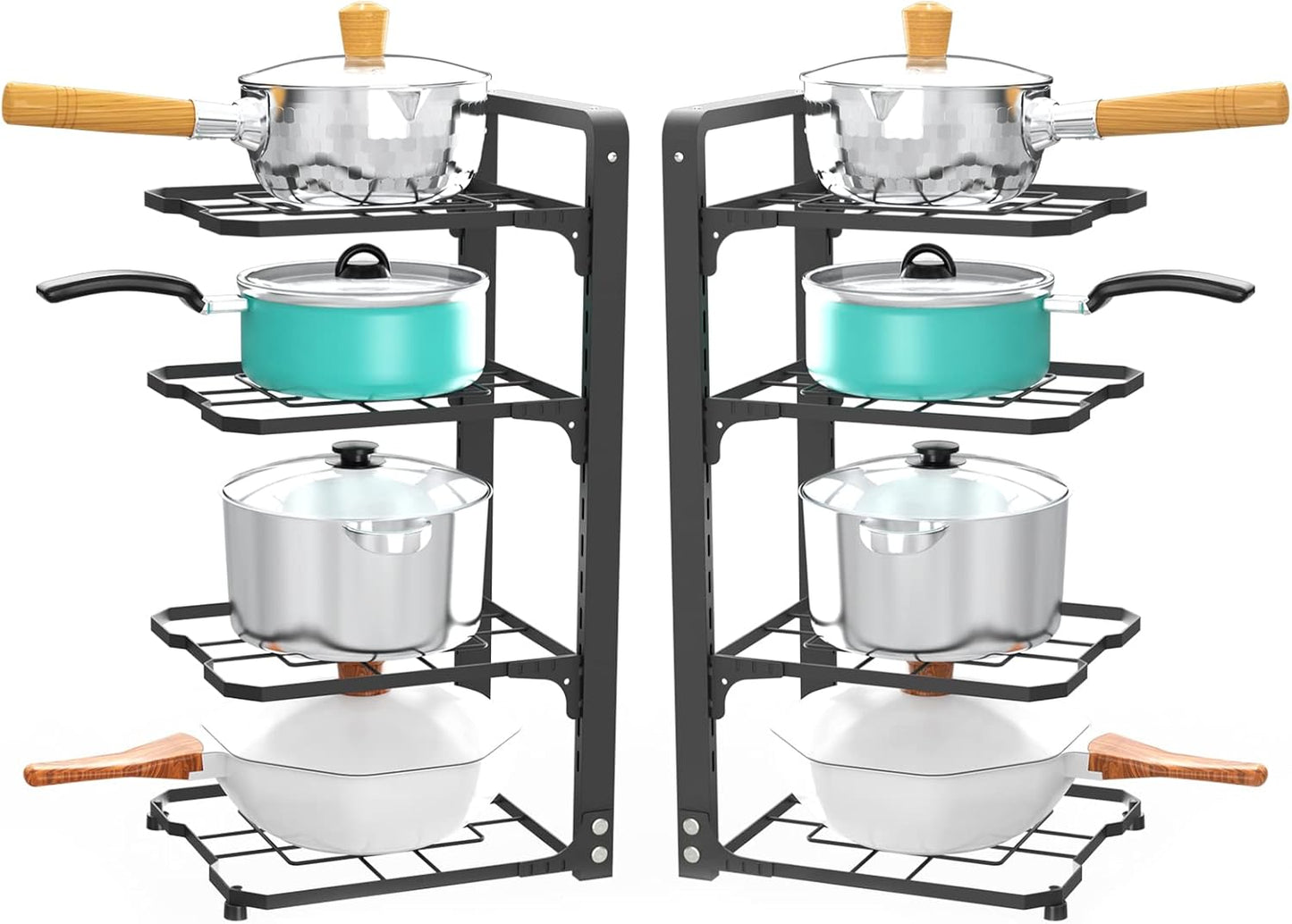 2 Pack Pot and Pan Organizer Rack for Kitchen Storage Needs