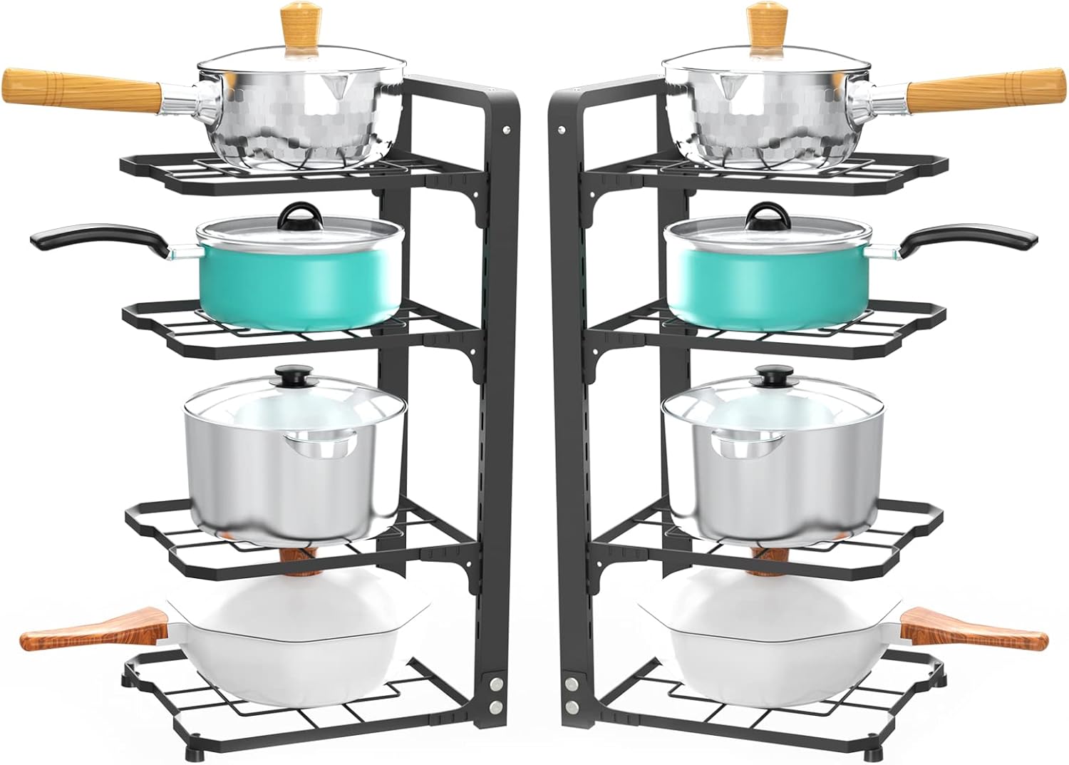 2 Pack Pot and Pan Organizer Rack for Kitchen Storage Needs