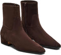 Womens Booties Low Heel Ankle Boots Square Pointed Toe - Dressy