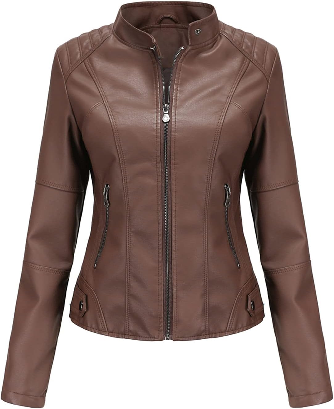 Faux Leather Jacket Women Bomber Jacket for Stylish Comfort