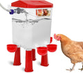 2 Gallon Float-Controlled Chicken Waterer - Red with 60in Hose