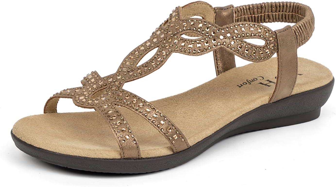 VJH confort Womens Flat Sandals for Stylish Summer Comfort