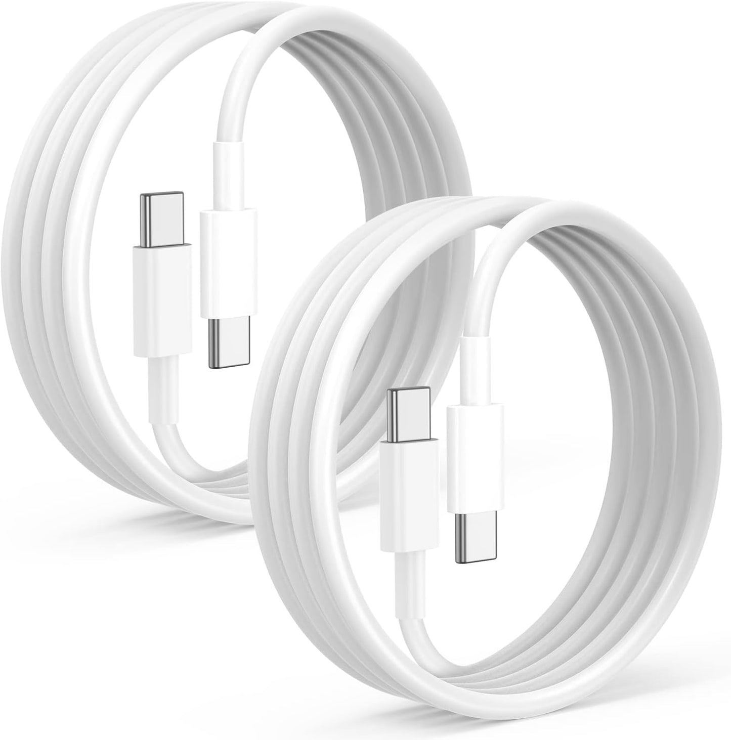 Fast Charge 3-Pack USB C Cables for iPhone16/15 - 6ft Cord by QKFON