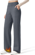 Women Fleece Lined Wide Leg Pants - Warm Work to Casual