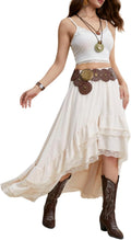 Boho Ruffle Skirt for Women - Verdusa Asymmetrical Cowgirl Maxi