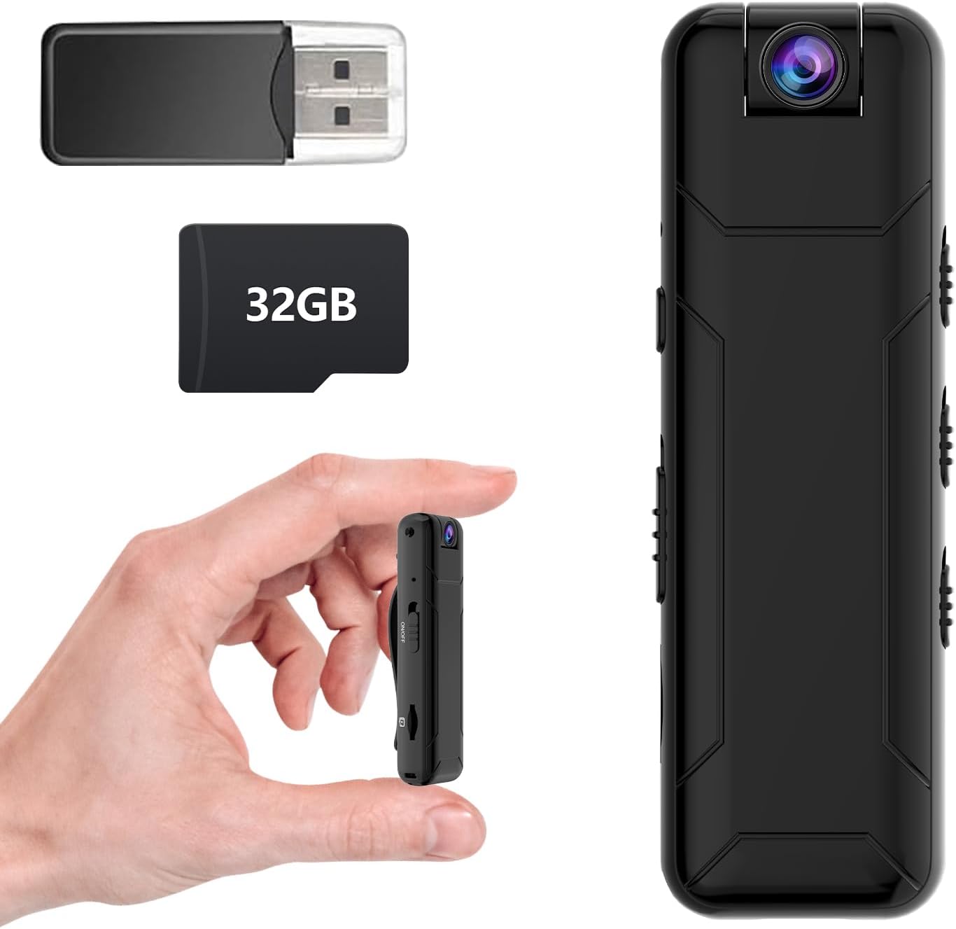 1080P FHD Body Cam with 32GB Card for Travel and Work