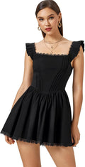 Women's Graduation Summer Mini Corset Dress Square Neck A Line