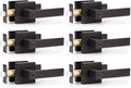 KNOBWELL 6 Pack Door Handles Bronze Privacy Leverset - Easy Install