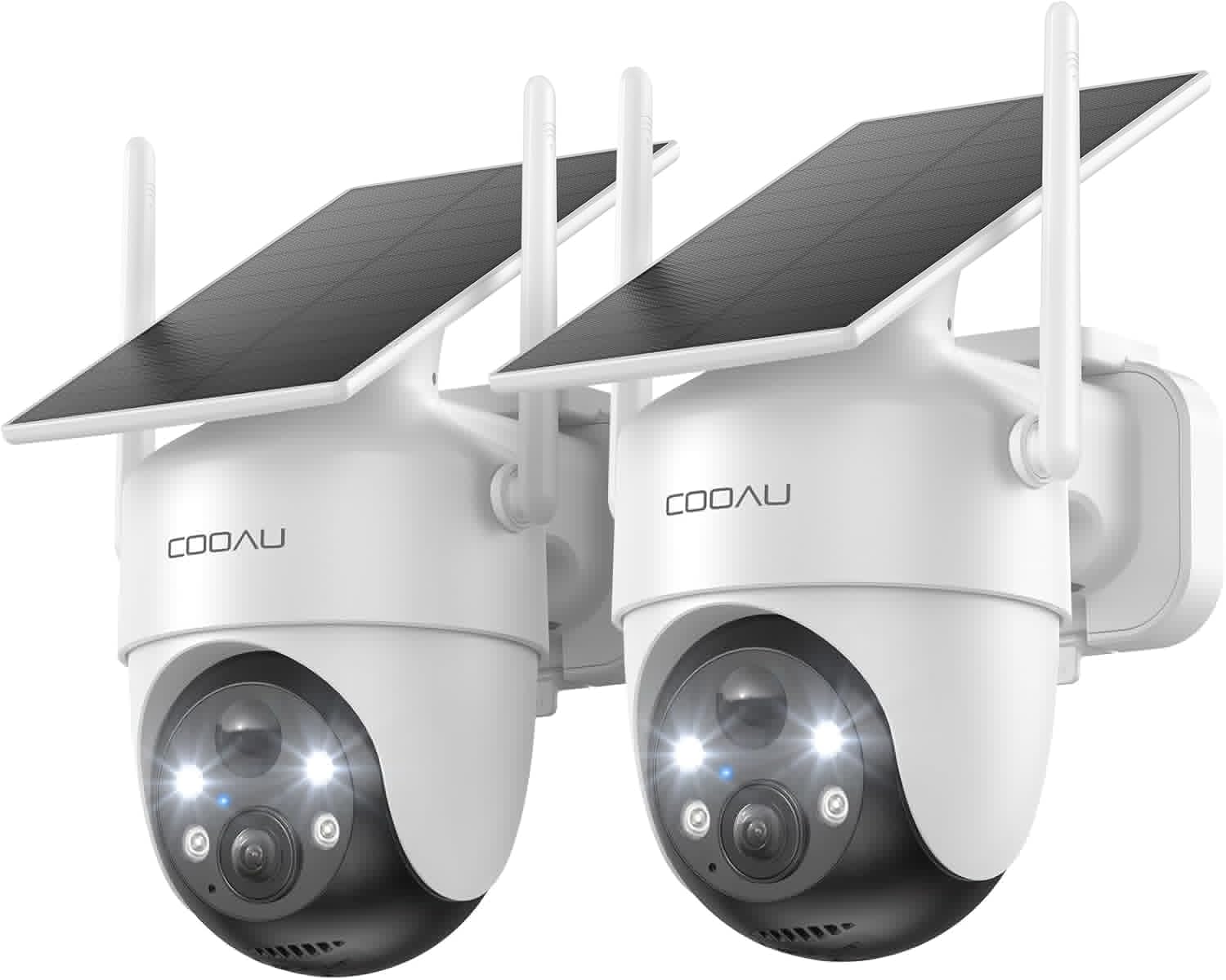 COOAU 2K 360 Solar Security Cameras for Home Protection