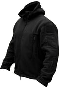 Men's Military Tactical Fleece Hooded Jacket - Warm Polyester Zip Left