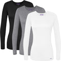 Sivvan Scrubs for Women Long Sleeve Comfort Underscrub Tee 3-Pack Crew