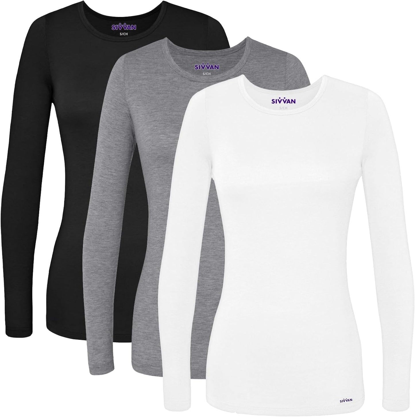 Sivvan Scrubs for Women - Long Sleeve Comfort Underscrub Tee