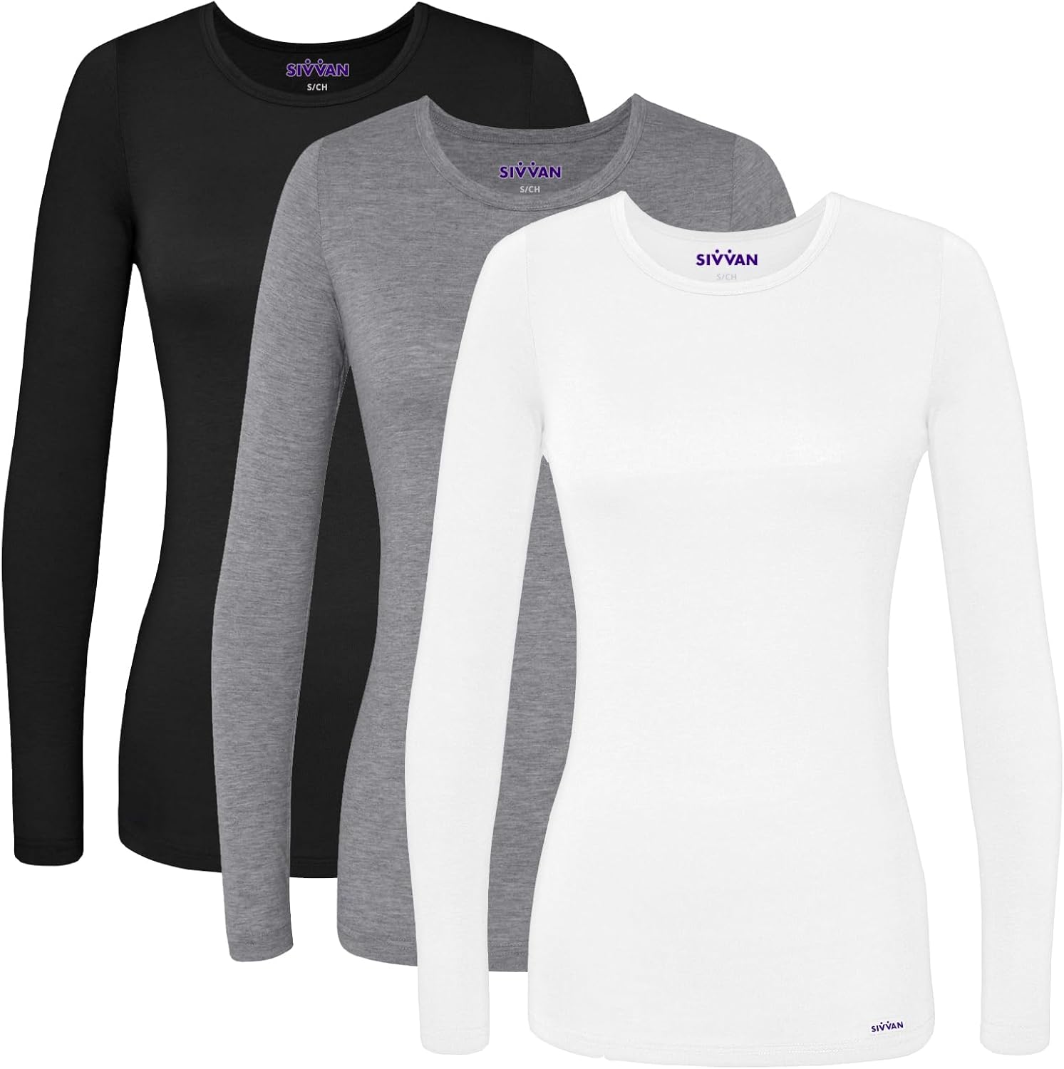 Sivvan Scrubs for Women - Long Sleeve Comfort Underscrub Tee
