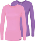 Adar Underscrubs for Women 2 Pack - Long Sleeve Comfort Tee Classic