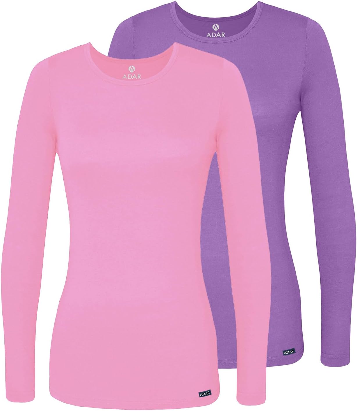 Adar Underscrubs for Women Long Sleeve Comfort Tee 2 Pack