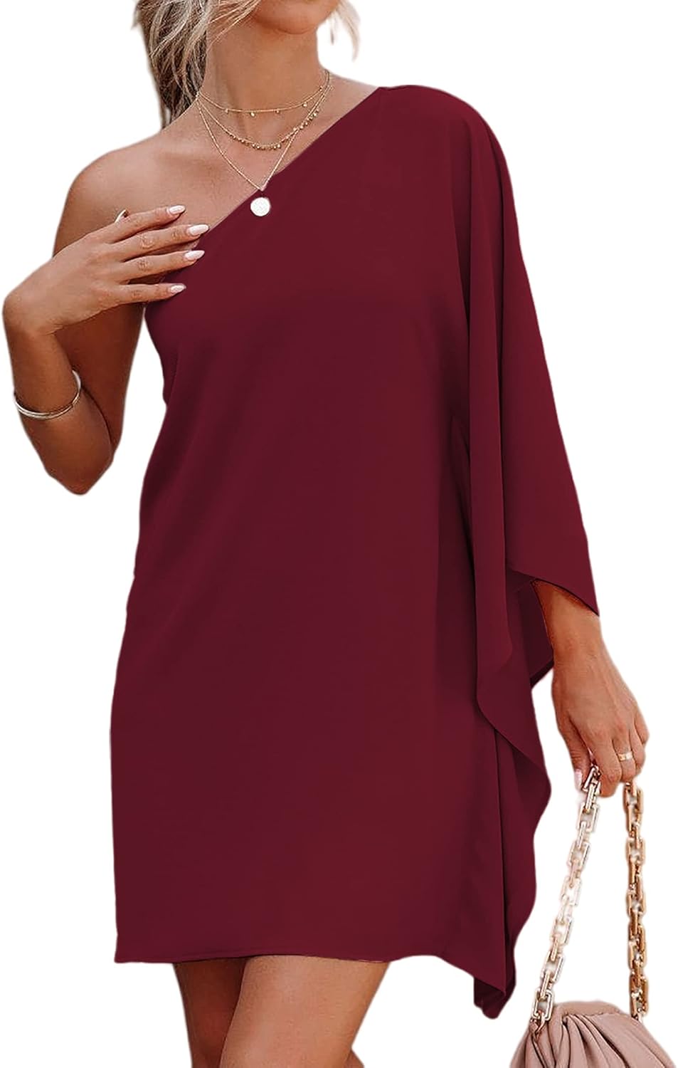 Jhsnjnr Women's Casual One Shoulder Dress for Summer Parties
