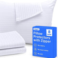 Ultra-Soft Pillow Protectors Queen Size 12-Pack - Breathable Zippered