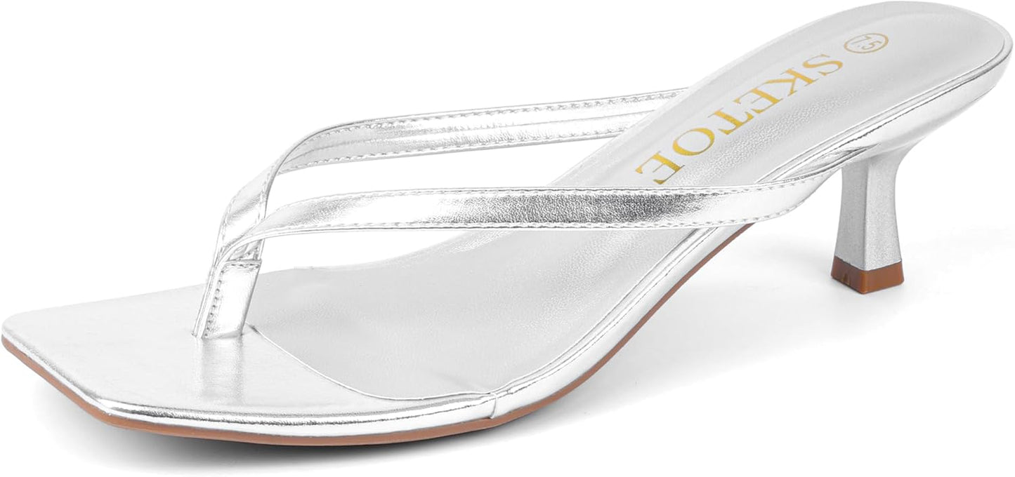 Kitten Heels for Women Comfortable Summer Flip Flop Sandals