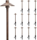 Solid Brass 12-Pack Low Voltage Path Lights 21.9in Tall - Antique
