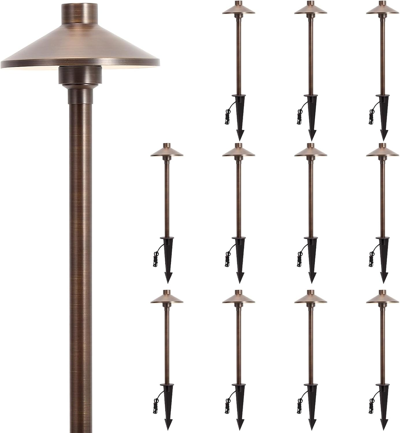 Gardencoin Solid Brass Low Voltage Pathway Lights for Outdoors