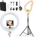 22 in Large Ring Light with 75 in Stand - Foldable LED Kit for Phone