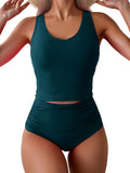 Two Piece Tankini Swimsuit for Women - Tummy Control Tankini Set touch