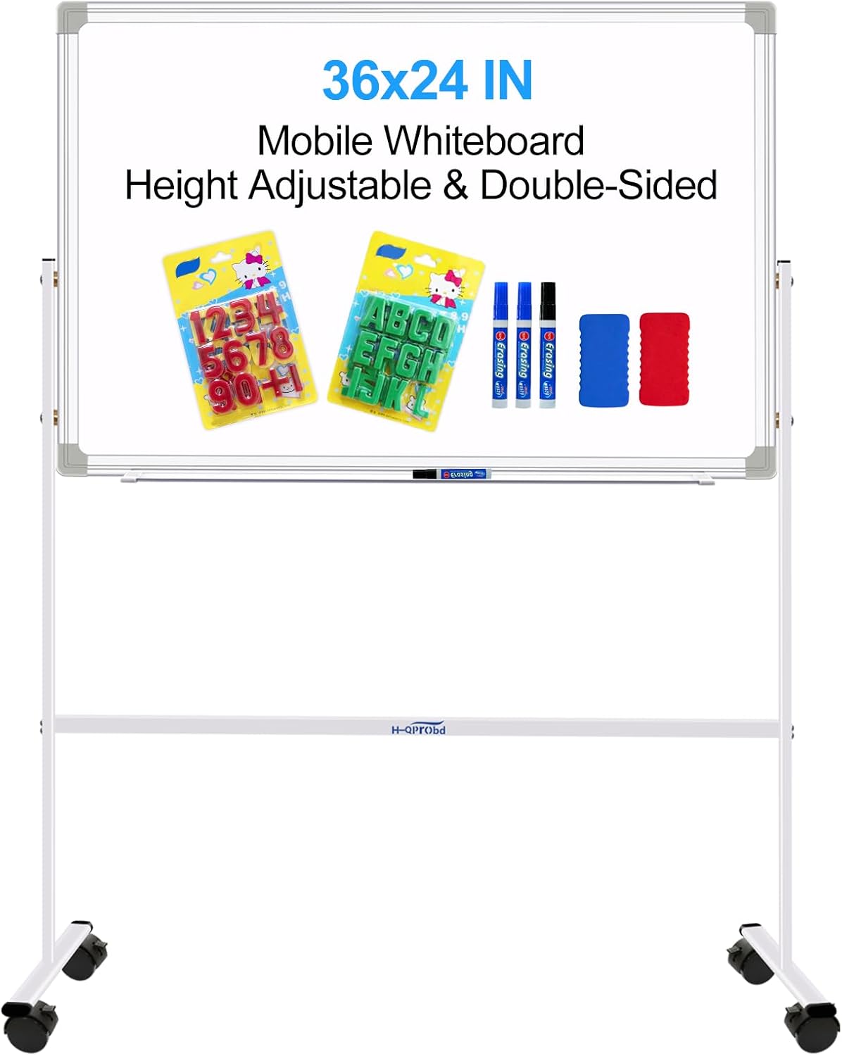 H-Qprobd Magnetic Dry Erase Board with Stand for Kids & Adults