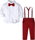 Toddler Suit for Boys Cotton Blend Formal Outfit with Suspender