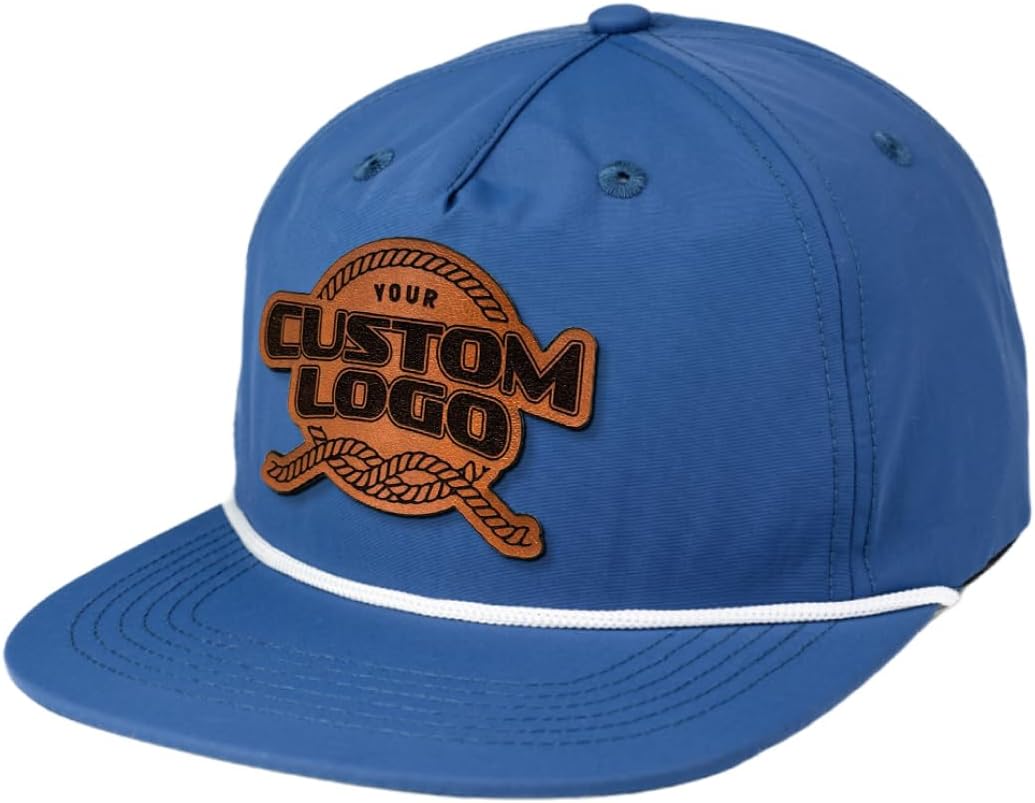 Custom Leather Patch 5 Panel Rope Hat for Stylish Comfort