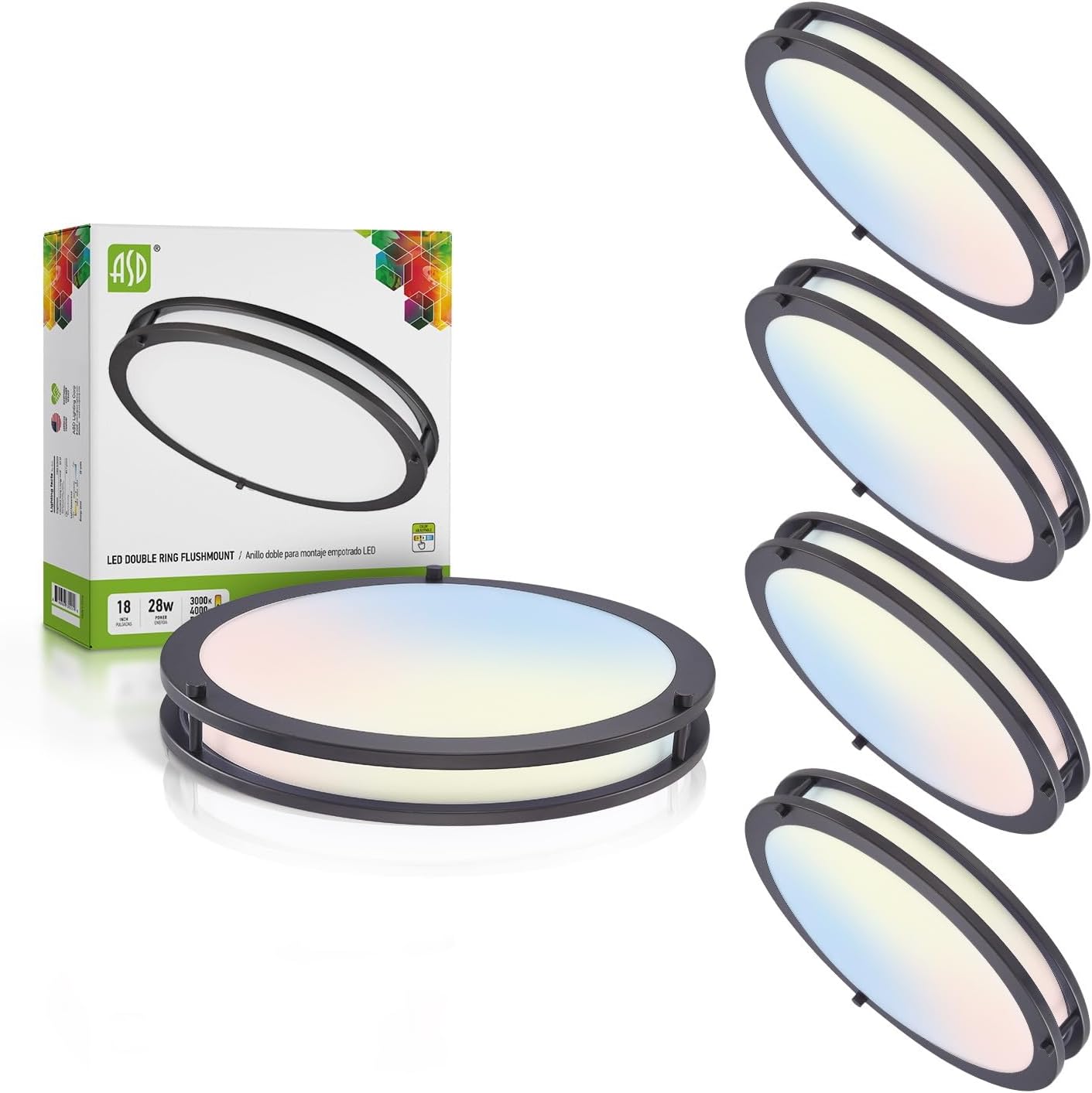 ASD LED 18 Inch Round Flush Mount Light Fixture for Brightness