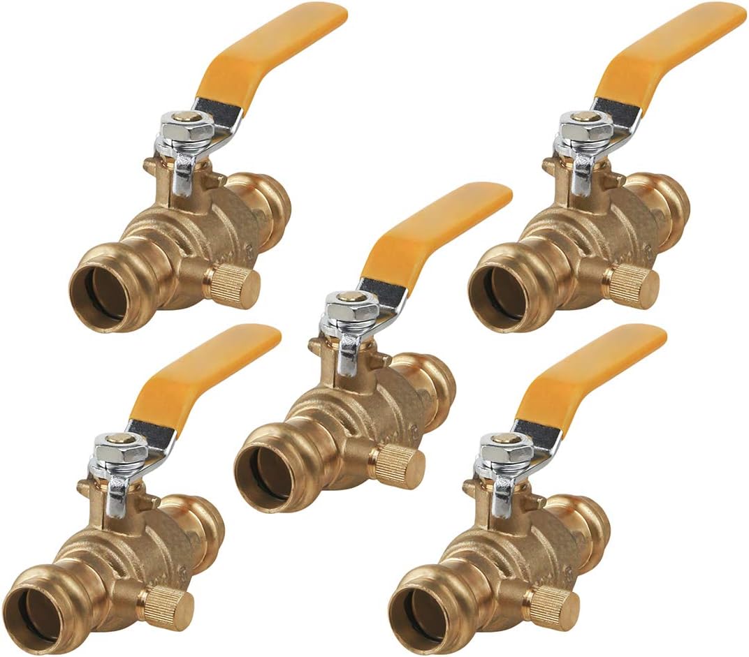 Midline Valve Premium Press Ball Valve with Drain for 1/2 in. Lines