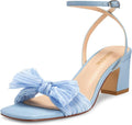 Bow Knot Heeled Sandals - Comfortable 2.36in Chunky Bridal Heels