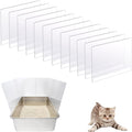 Cat Litter Box Pee Shields 12PCS Transparent Splash Guard - Easy Clean
