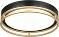 12.5 in LED Flush Mount Ceiling Light Fixture Black Gold - 3 Color