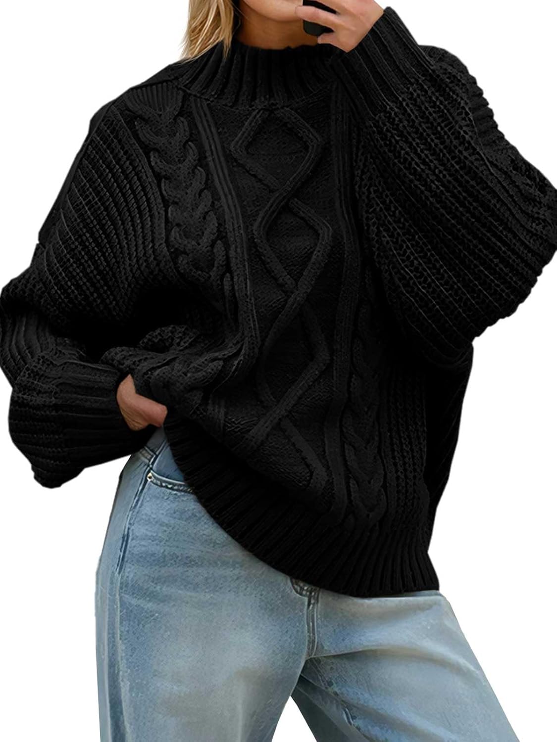 Saodimallsu Womens Oversized Cable Knit Sweaters for Fall 2025