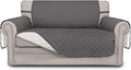 Reversible Loveseat Couch Cover Gray/Ivory - Water Resistant Protector