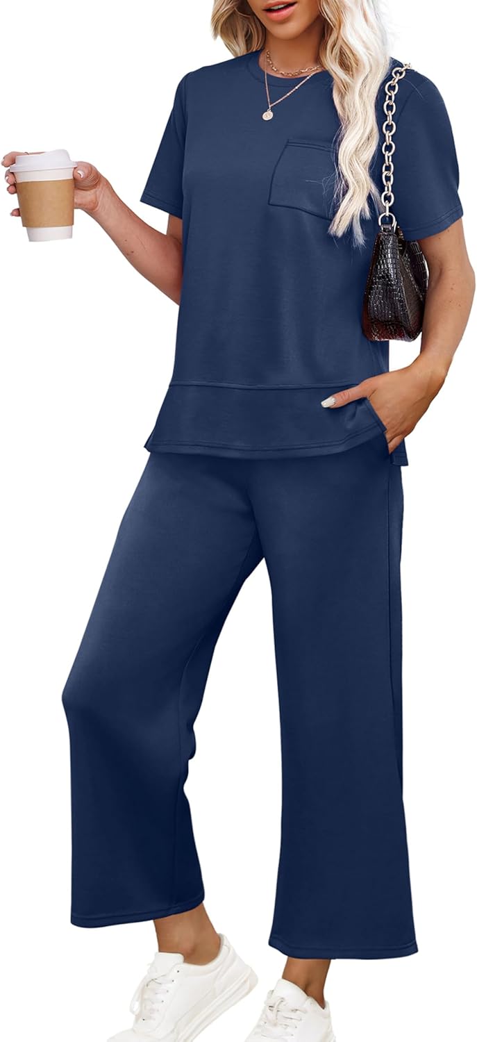 OFEEFAN Women's Lounge Sets: Stylish Wide Leg Loungewear Outfit