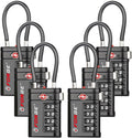 Forge TSA Approved Luggage Locks 4 Digit Combination - 6 Pack