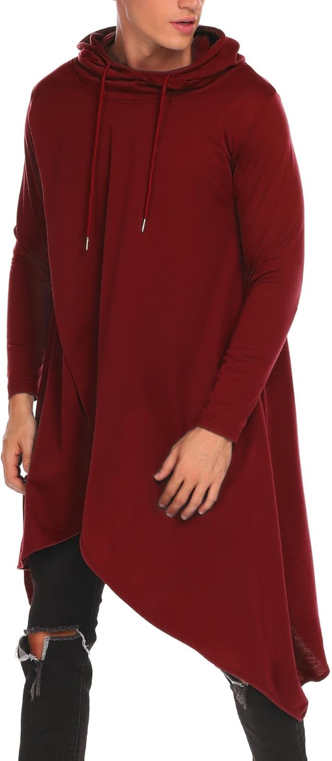 Trendy COOFANDY Men's Hooded Poncho Cape Cloak for Casual Wear