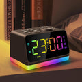 Digital Alarm Clock with FM Radio and Color Night Light - Clear Large