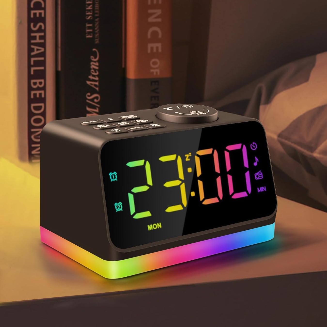 JALL Digital Alarm Clock with FM Radio and Night Light Features