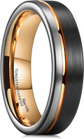 Tungsten Carbide Mens Wedding Band with Groove Design - Durable