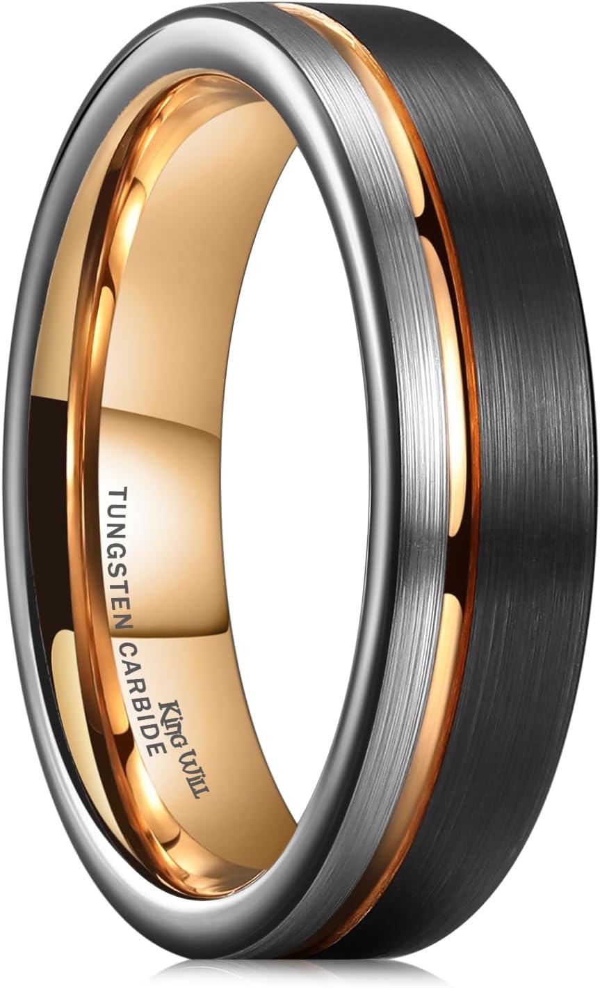 King Will Tungsten Carbide Wedding Band with Groove Design
